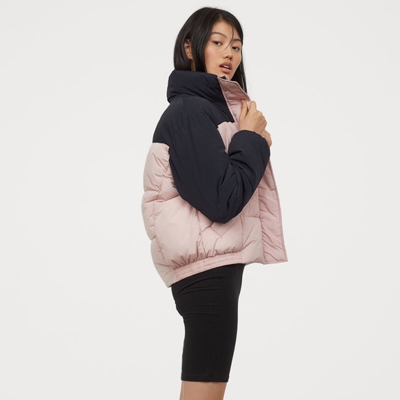 h&m pink puffer jacket
